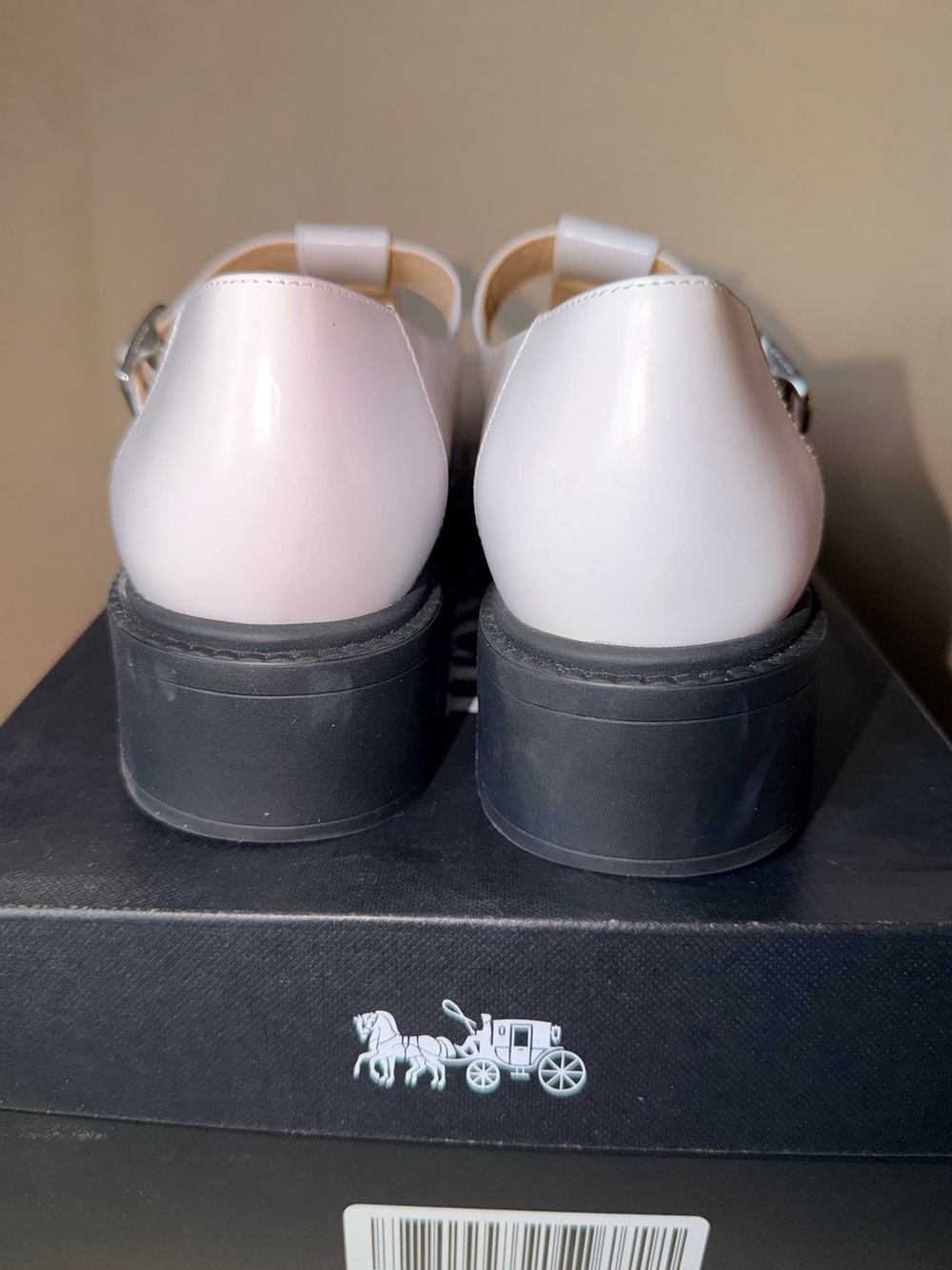 COACH Liv Leather T-Strap Mary Jane Loafers, White - Size 10 Women’s - Picture 6 of 10
